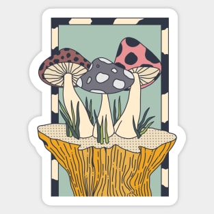 Retro 80s Mushrooms Sticker